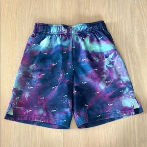 Nike Blue and Purple Cosmic Print Shorts